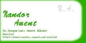 nandor ament business card