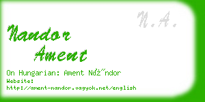 nandor ament business card